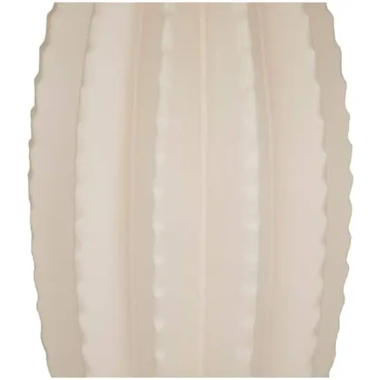 CosmoLiving by Cosmopolitan Cream Ceramic Gourd Style Base Table Lamp with Drum Shade 15" x 15" x 24" {5}