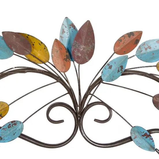 Multicolor Metal Traditional Floral Wall Decor {4}