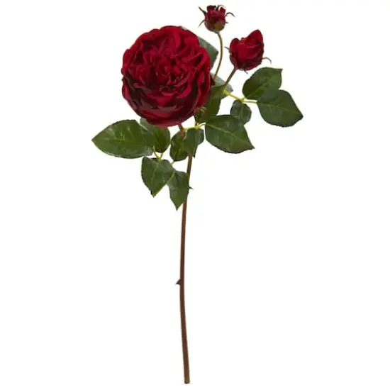 Rose Artificial Flower Stems, 6ct. Dark Red {1}