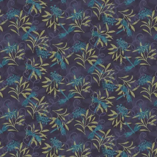 Springs Creative Purple Jasmine Dragonfly Cotton Fabric {1}