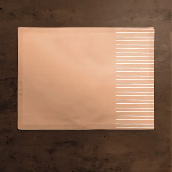 Peach Stripe 18" x 14" Cotton Twill Placemat {3}