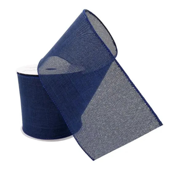 4" x 18ft. Faux Linen Wired Ribbon by Celebrate It&trade; D&eacute;cor {4}