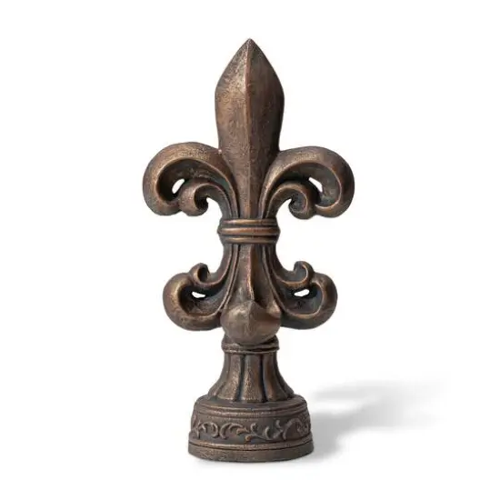 Glitzhome&reg; 21.25" Bronze Standing Fleur De Lis Garden Statue {1}
