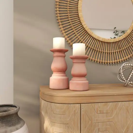 Terra Cotta Candle Holder Set {5}