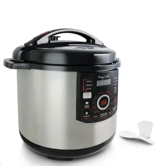Megachef 12qt. Steel Digital Pressure Cooker With 15 Presets & Glass Lid {8}