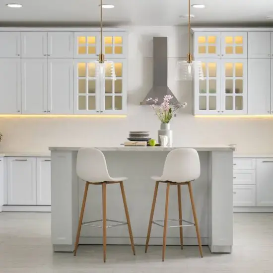 Hello Honey® Robert Stevenson Lighting Rhodes Metal & Clear Ribbed Glass Ceiling Light Brushed Brass {3}