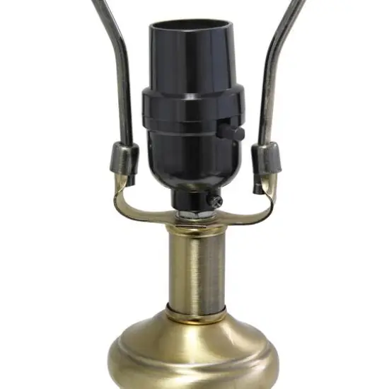 Lalia Home 25" Gray Fluted Ceramic and Metal Table Lamp with White Shade {11}