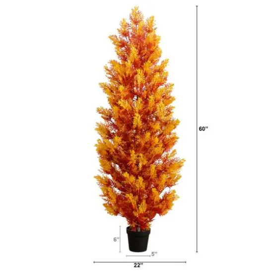 5ft. UV Resistant Autumn Artificial Fall Cedar Tree (Indoor/Outdoor) {3}