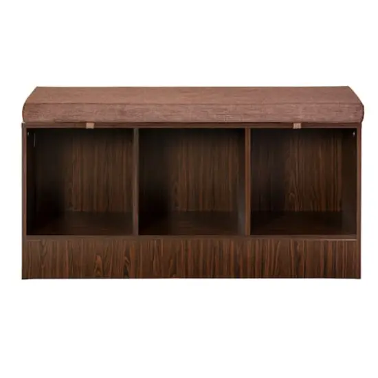 Honey Can Do Deep Espresso Entryway Bench with Storage Shelves {7}