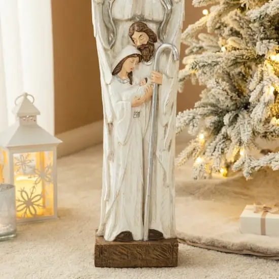 Glitzhome&reg; 30.5" Ivory Nativity Angel Porch D&eacute;cor {6}