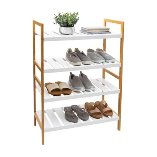 Organize It All Sonora Bamboo 2-Tier Stackable Shoe Racks, 2ct. {3}