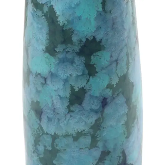 30" Teal Glass Handmade Vase {4}