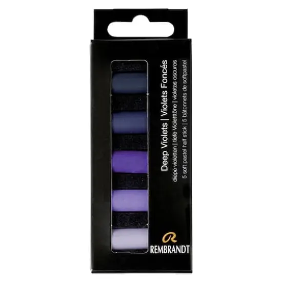 Rembrandt 5 Color Deep Violets Half Stick Soft Pastel Set {1}