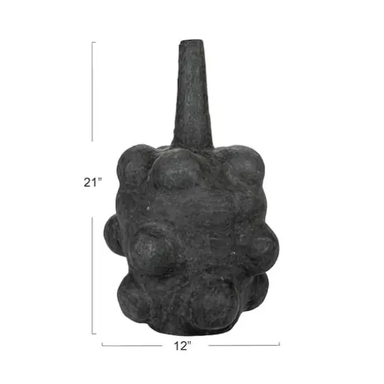 Hello Honey&reg; 21" Black Handmade Paper mache Bubble Vase with Distressed Finish {5}