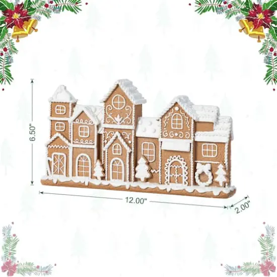 Glitzhome&reg; 12" Christmas Resin Gingerbread Townhouse Table Decor {9}