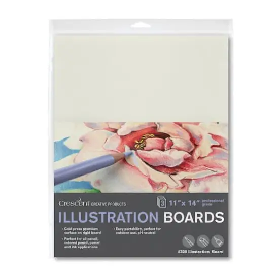 Crescent&reg; 300 Series Cold Press Illustration Boards, 11" x 14" 3ct. {1}