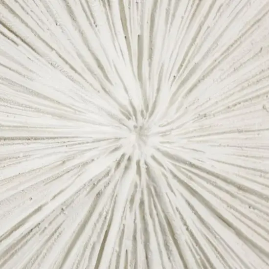 23" Cream Resin Coral Textured Round Sculpture {4}