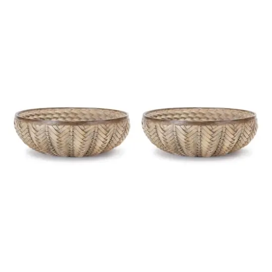9" Decorative Wicker Design Bowls, 2ct. {1}