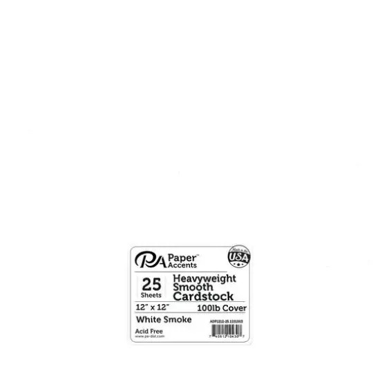 PA Paper&trade; Accents Smooth 12"x 12" Heavyweight Cardstock, 25 Sheets White Smoke {1}