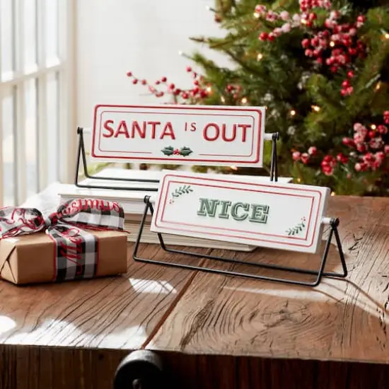 Reversible Santa Sign Set {7}