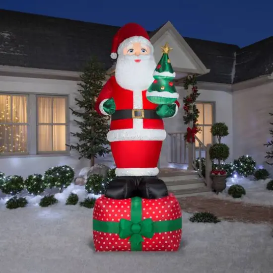 Airblown&reg; 10ft. Christmas Inflatable Luxe Santa on Gift Box {3}