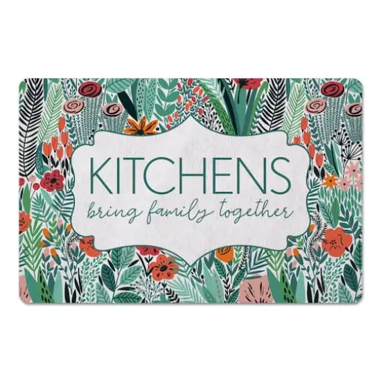 Floral Kitchens Bring Family Together Floor Mat {1}