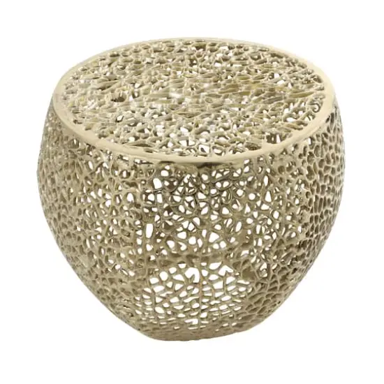 19" Gold Aluminum Coral Accent Table {1}
