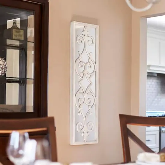 Household Essentials 47" Large Framed Decorative Scroll Wall Mirror {4}