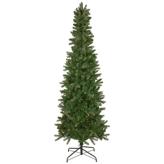 7.5ft. Pre-Lit Wicklow Noble Fir Pencil Artificial Christmas Tree, Clear Lights {1}
