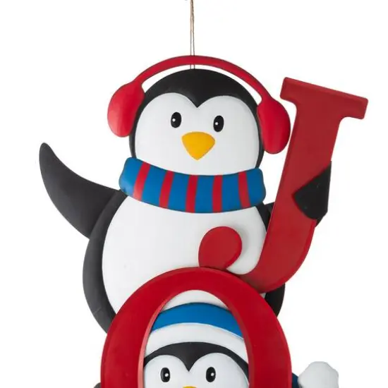 Glitzhome&reg; 3.5ft. Metal Joy Penguin Yard Stake Set {5}