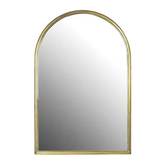 Hello Honey&reg; 36" Gold Arched Metal Wall Mirror {1}