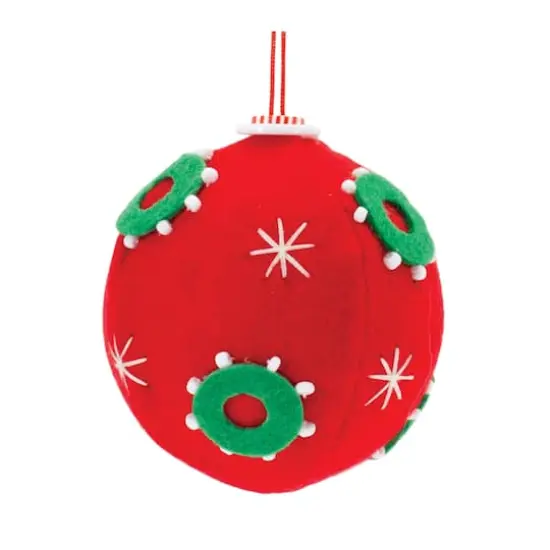 Whimsical Fabric Ball Ornament Set {4}