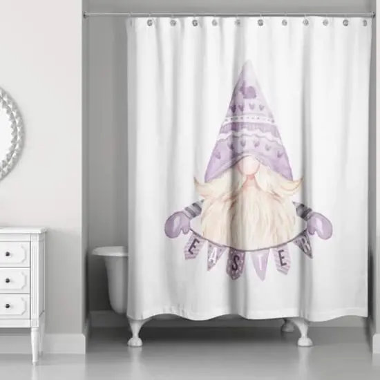 Easter Gnome Banner Shower Curtain 71" x 74" Shower Curtain {3}