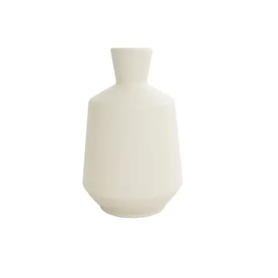 7.5" Cream Ceramic Minimalistic Vase {3}
