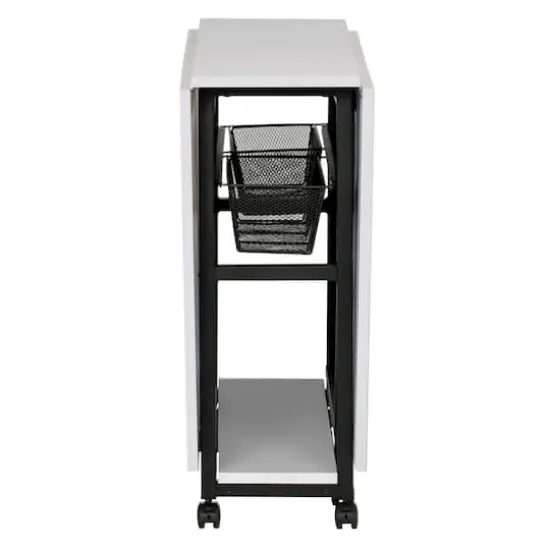 Sew Ready Mobile Craft Table with Folding Top & Storage {10}