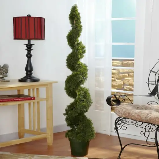 Potted Cedar Spiral Artificial Tree {4}