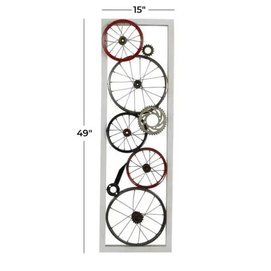 49" White Metal & Wood Rustic Wall D&eacute;cor {8}