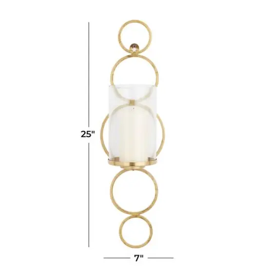 CosmoLiving by Cosmopolitan 25" Gold Glam Wall Sconce {6}