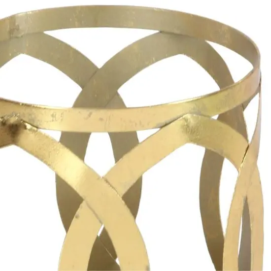 8" Gold Iron Glam Candle Holder {6}