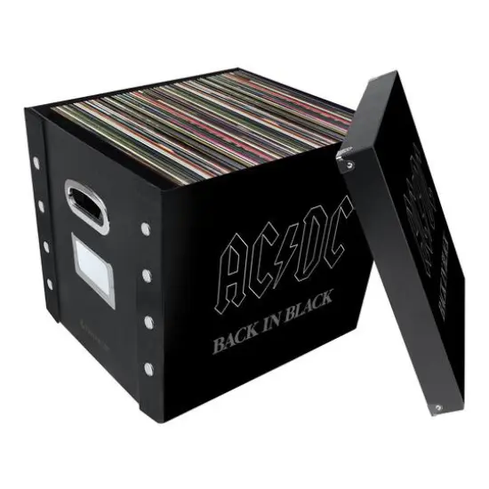 12" Snap-N-Store AC/DC Back In Black Vinyl Record Storage Box {4}