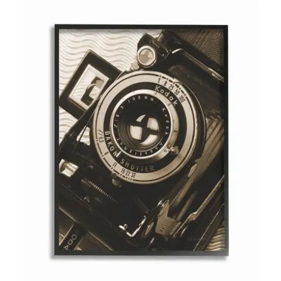 Stupell Industries Vintage Camera Sepia Photograph Black Framed Wall Art {1}