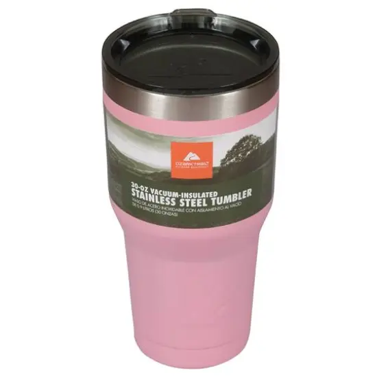 Ozark Trail&reg; 30oz. Pink Vacuum-Insulated Stainless Steel Tumbler {1}