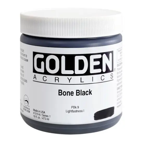 Golden&reg; Heavy Body Acrylic Paint, 16oz. Bone Black {1}
