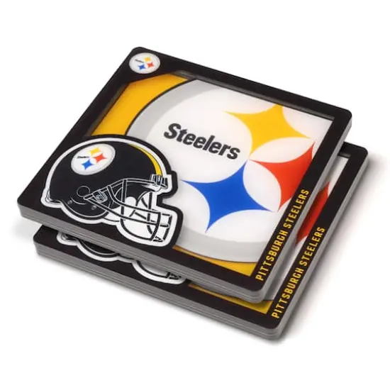 NFL 3D Logo Series Coaster Set Pittsburgh Steelers {1}