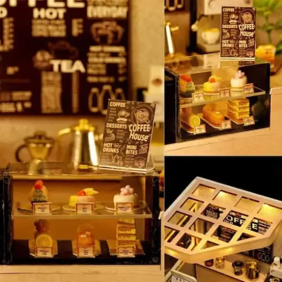 Wizardi Caf&eacute; Miniature Dollhouse Roombox Kit {5}