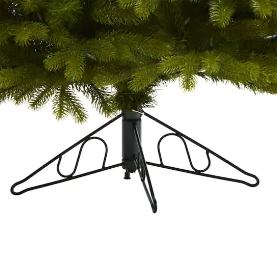 6ft. Pre-Lit Cambridge Spruce Flat Back Artificial Christmas Tree, Warm White LED Lights {6}