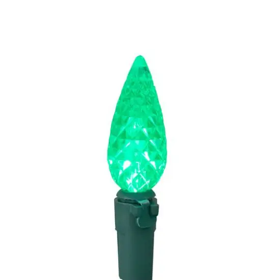 70ct. LED Faceted C6 Christmas String Lights Green {6}