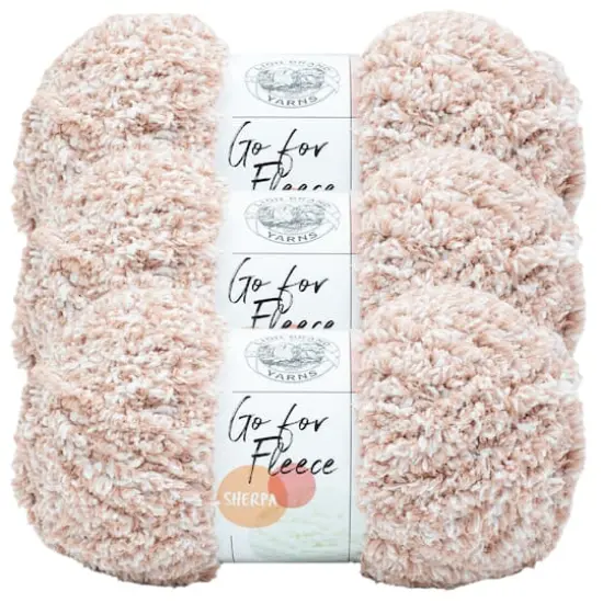 3 Pack Lion Brand&reg; Go For Fleece Sherpa Yarn Blush {1}