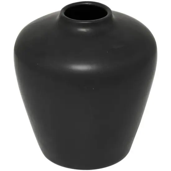 14" Modern Ceramic Vase Black {6}