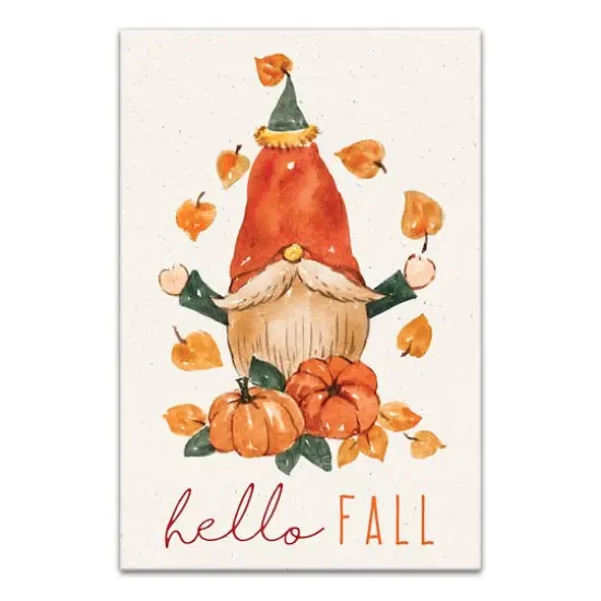 Hello Fall Gnome Canvas Wall Art {1}